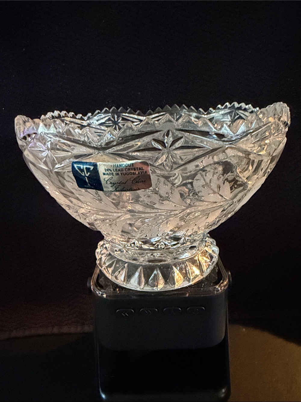 Crystal Clear Industries, Vintage Hand Cut Footed Lead Crystal Bowl